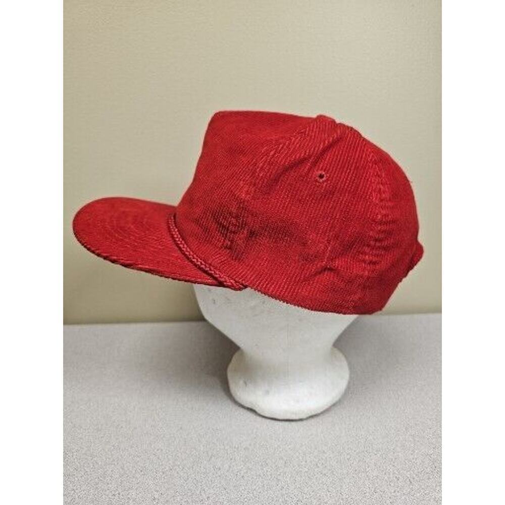 GRACO Manufacturing Red Corduroy Snapback Trucker Hat Vintage 90s - Picture 2 of 11